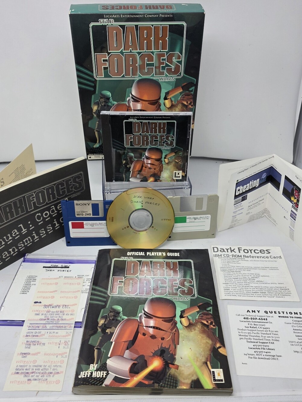 Star Wars Dark Forces PC Big Box Complete CIB Game Lot with Players Guide 1995